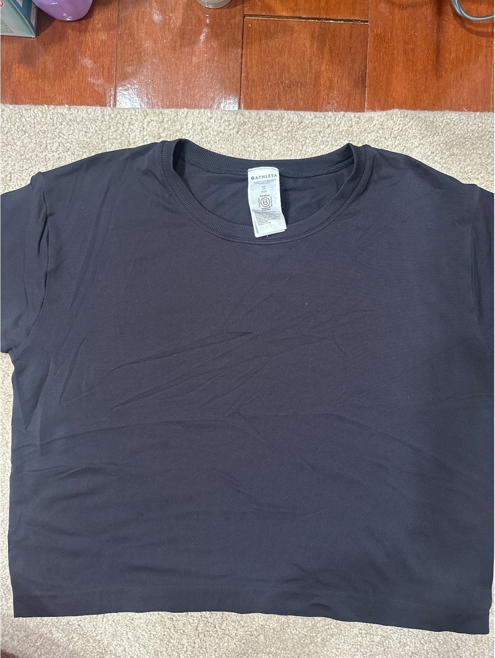 (4)Athleta Black Nylon Short Sleeve T-Shirt XS
